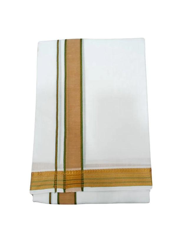 Men Pure Cotton Krishna White Panchakacham Dhoti-9x5