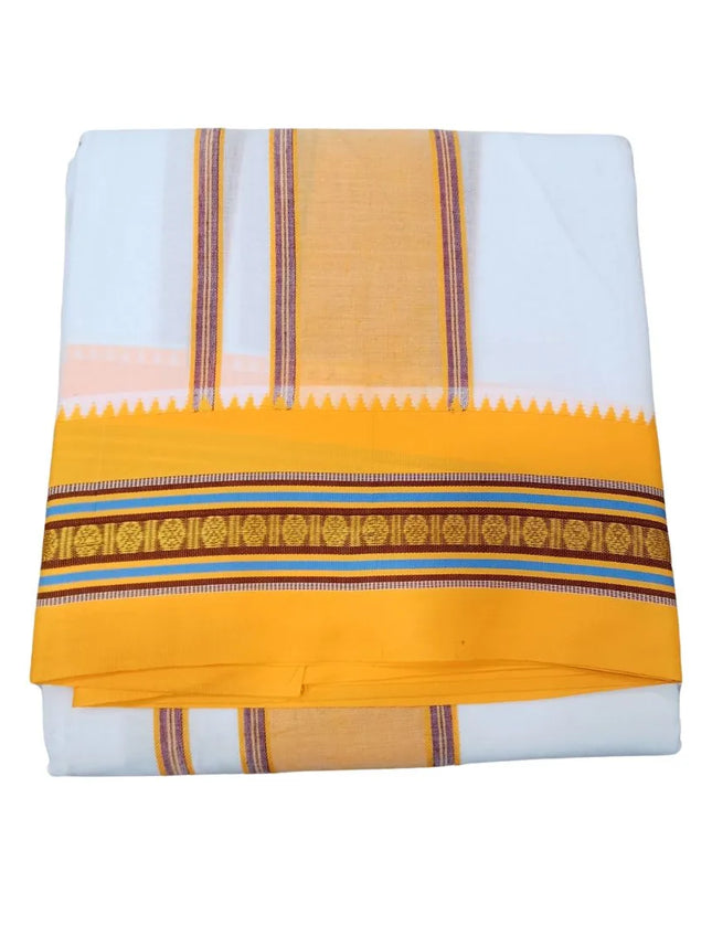 Men Pure Cotton Nagpuri Panchakacham Dhoti -9x5