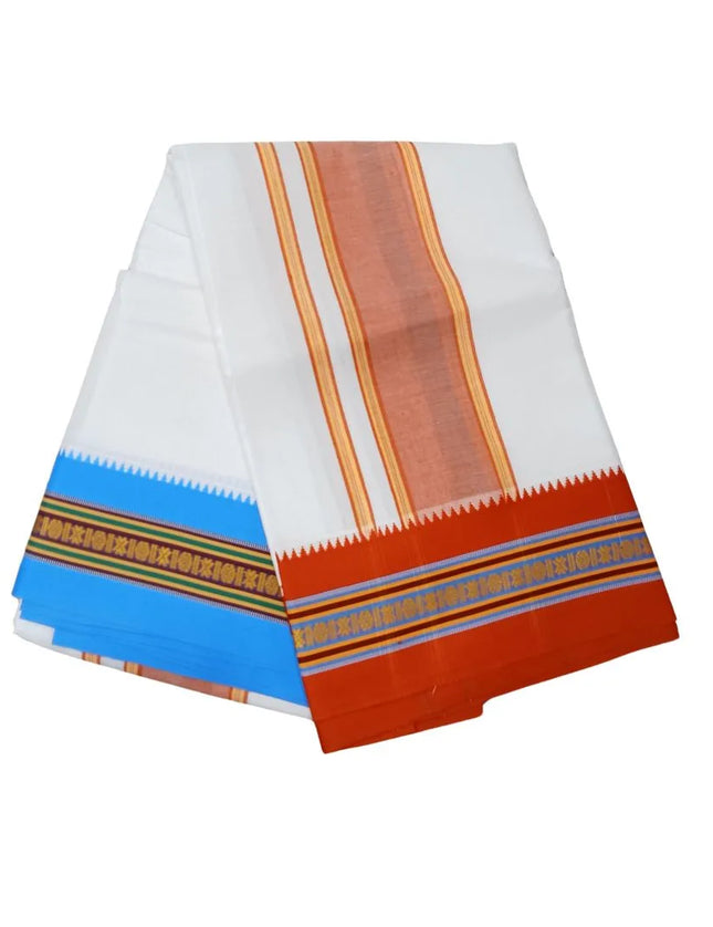 Men Pure Cotton Nagpuri Panchakacham Dhoti -9x5