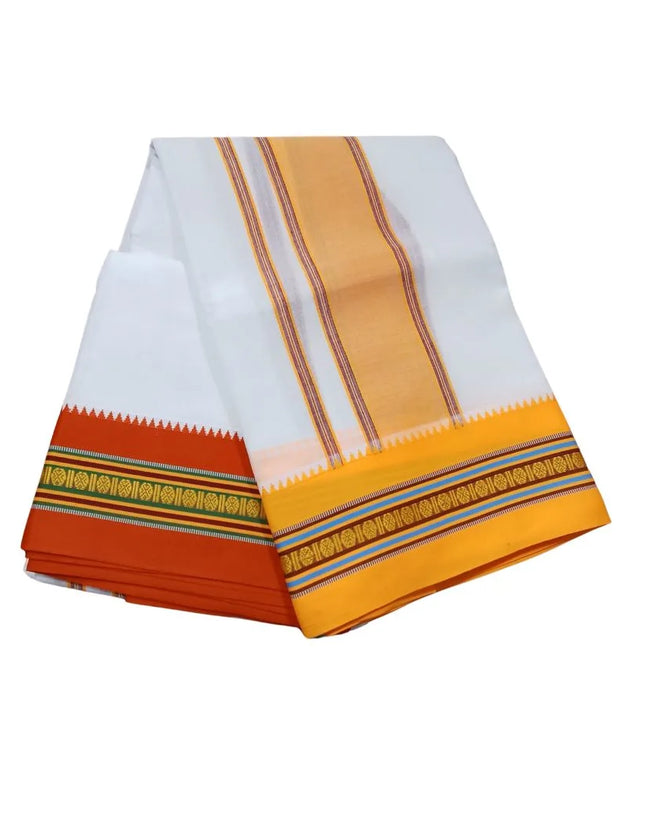 Men Pure Cotton Nagpuri Panchakacham Dhoti -9x5