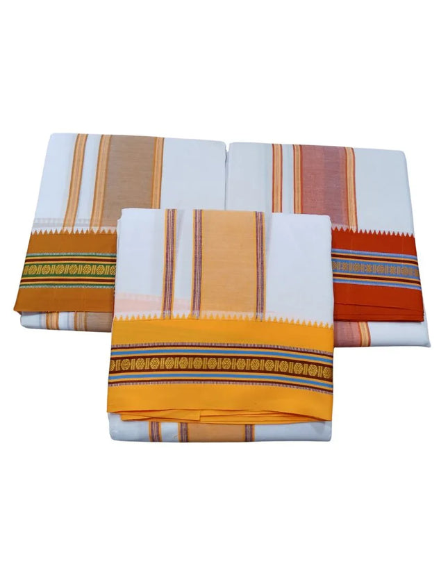 Men Pure Cotton Nagpuri Panchakacham Dhoti -9x5