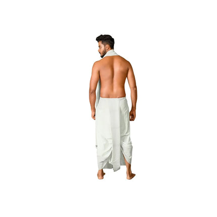Men Pure Cotton Seer Panchakacham Dhoti- 10x6