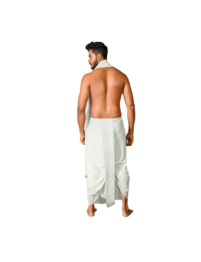 Men Pure Cotton Seer Panchakacham Dhoti- 10x6