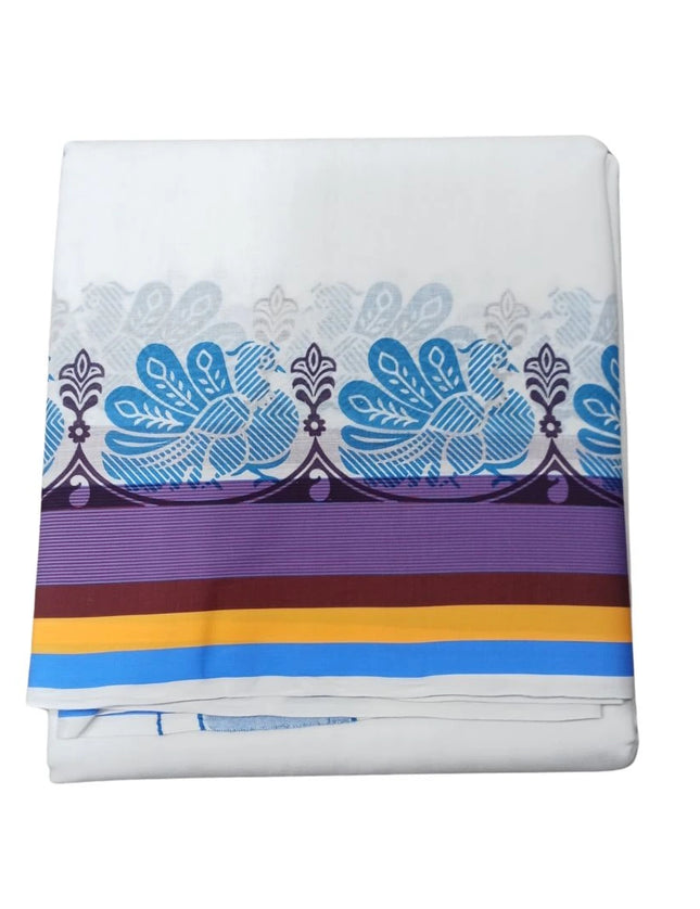 Men Pure Cotton Tower White Panchakacham Dhoti-9x5
