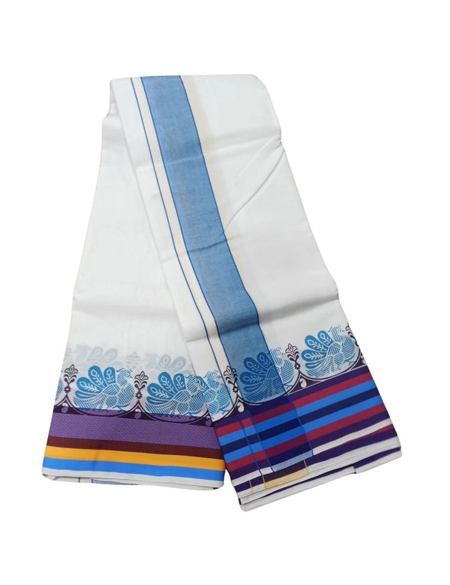Men Pure Cotton Tower White Panchakacham Dhoti-9x5