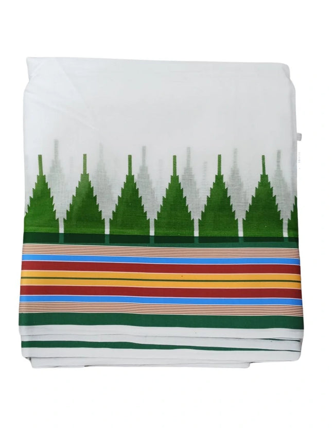 Men Pure Cotton Tower White Panchakacham Dhoti-9x5