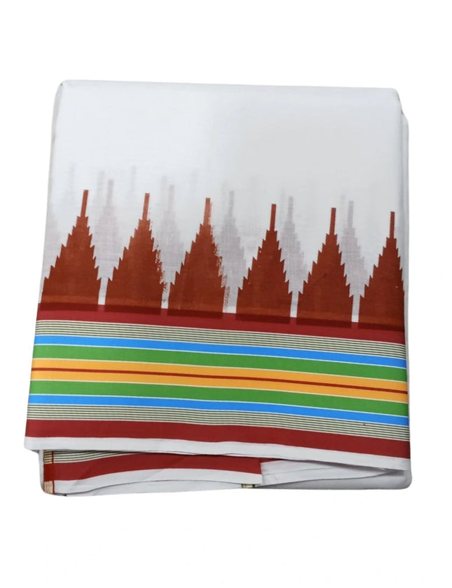 Men Pure Cotton Tower White Panchakacham Dhoti-9x5