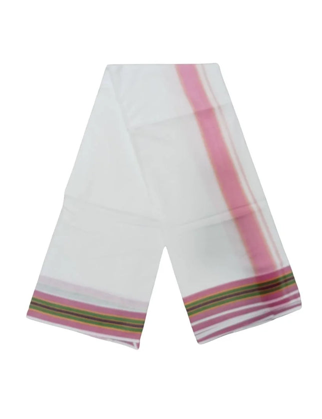 Men Pure Cotton Veg Bleached Panchakacham Dhoti- 9x5
