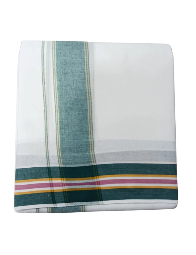 Men Pure Cotton Veg Bleached Panchakacham Dhoti- 9x5