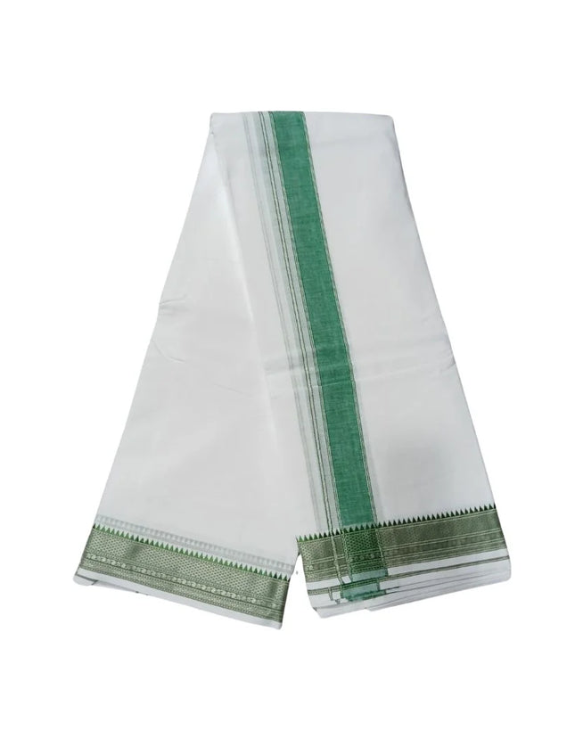Men Pure Cotton Vishnu White Panchakacham Dhoti- 10x6