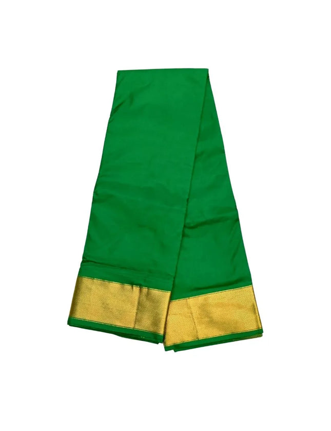 Men Pure Silk Big Border Green Panchakacham Dhoti 9x5