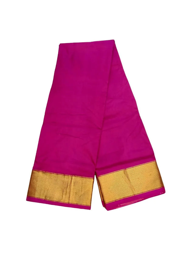 Men Pure Silk Big Border Pink Panchakacham Dhoti 9x5