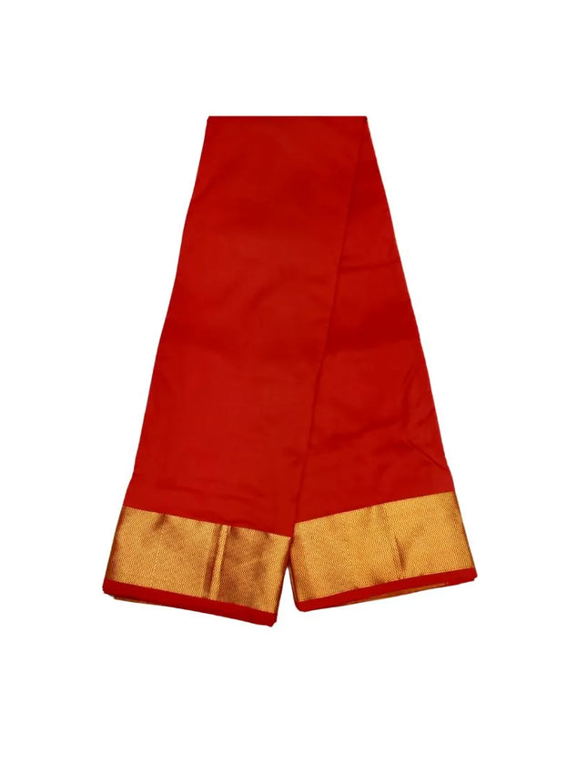 Men Pure Silk Big Border Red Panchakacham Dhoti 9x5