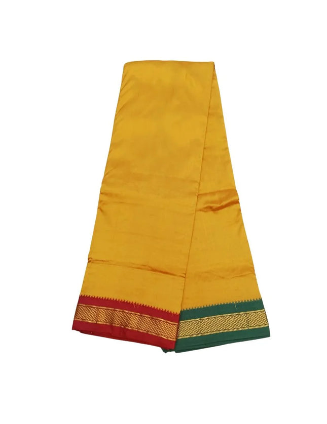 Men Pure Silk Mayilkan Border Gold  Panchakacham Dhoti 9x5
