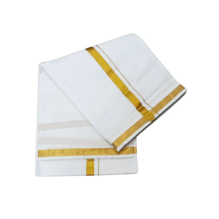 MEN READYMADE JARI BORDER ADJUSTABLE SINGLE DHOTI with pocket -2M