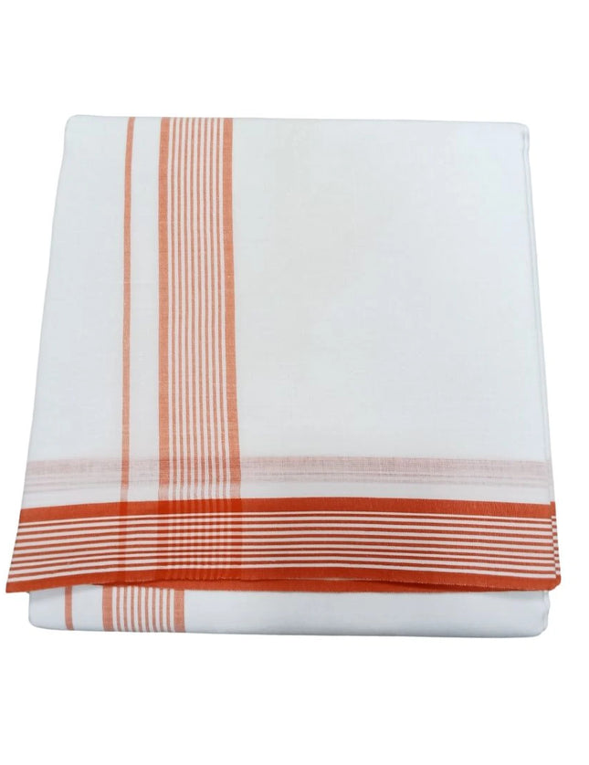 Men Cotton 1 Inch White Seer Panchakacham Dhoti-9x5