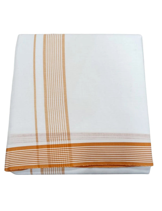 Men Cotton 1 Inch White Seer Panchakacham Dhoti-9x5