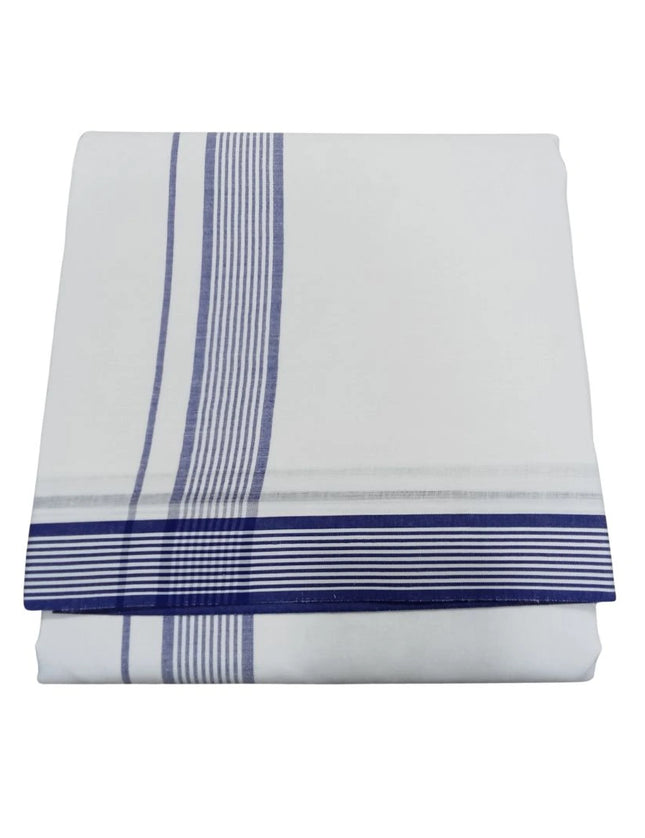 Men Cotton 1 Inch White Seer Panchakacham Dhoti-9x5