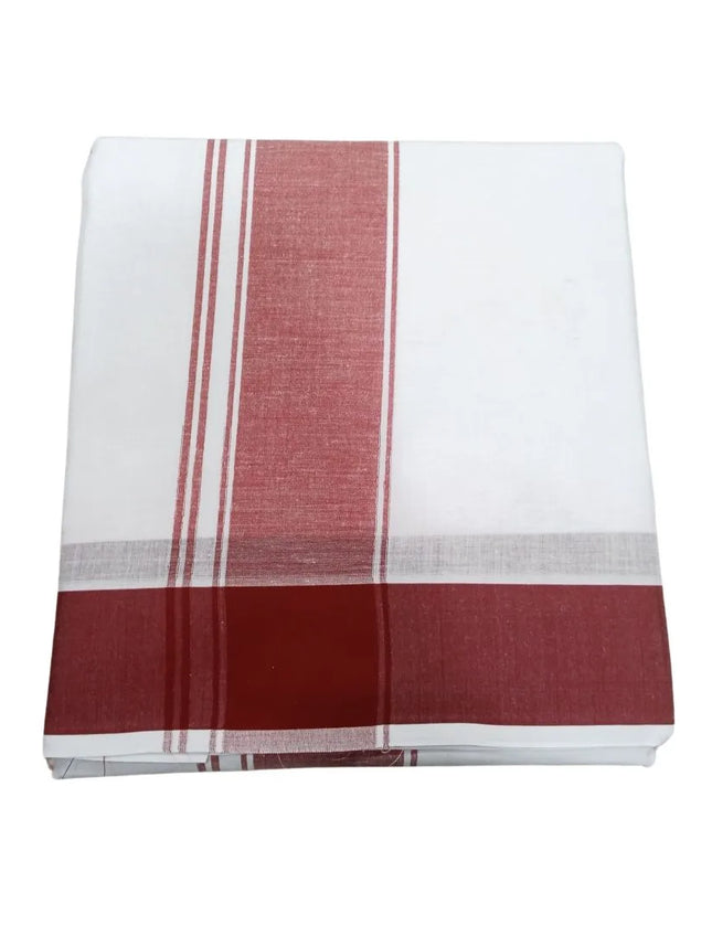 Men Cotton  2 Inch Thillana Bleached  Panchakacham Dhoti 9x5