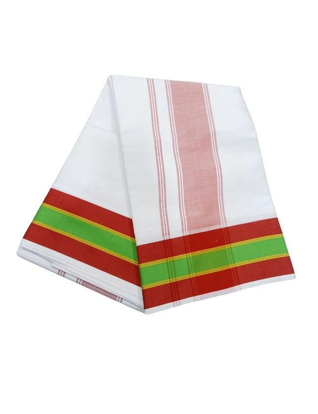 Men Cotton 5 Inch Double Colour Fancy Panchakacham Dhoti -  9x5