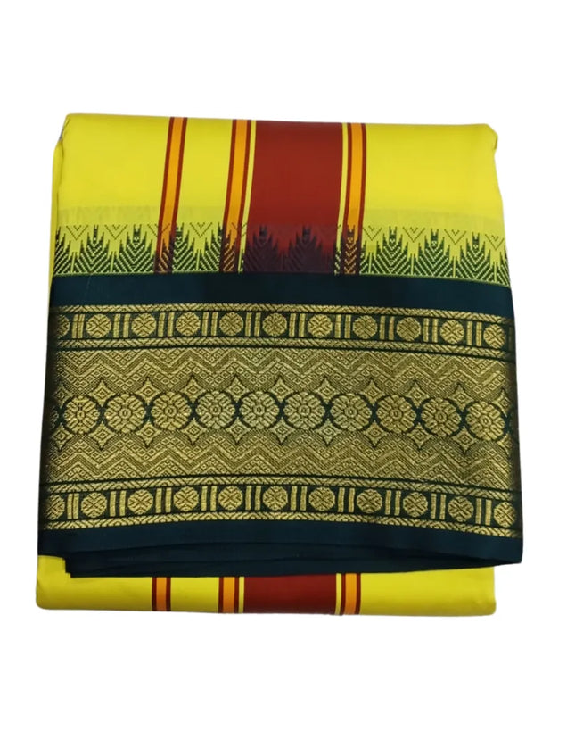 Men Art Silk Karishma Big Border Panchakacham Dhoti 9x5