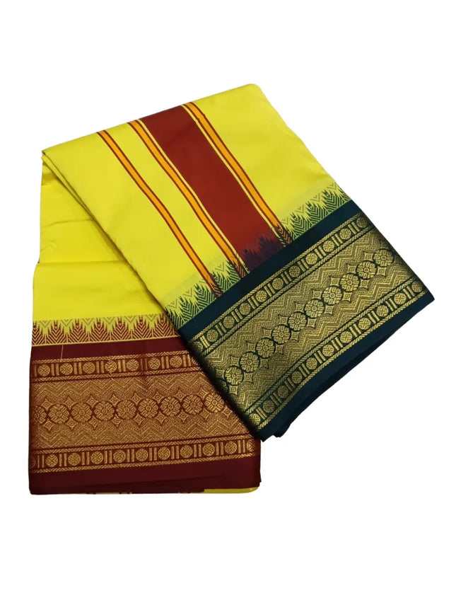 Men Art Silk Karishma Big Border Panchakacham Dhoti 9x5
