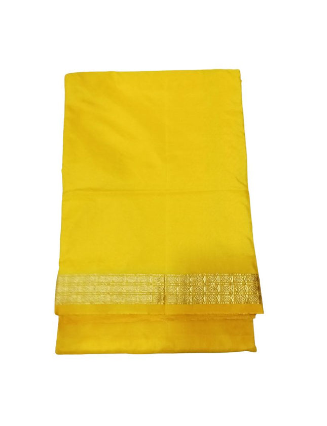 Men Art Silk  Katlon Silk Small Border Panchakacham Dhoti 9x5