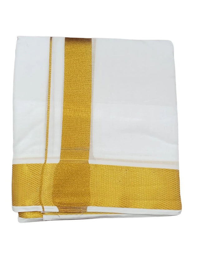 Men Cotton 100K Jari Panchakacham Dhoti 10x6