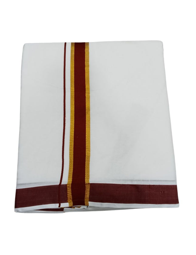Men Cotton 1 Inch Thillana Jari Colour  Panchakacham Dhoti 9x5