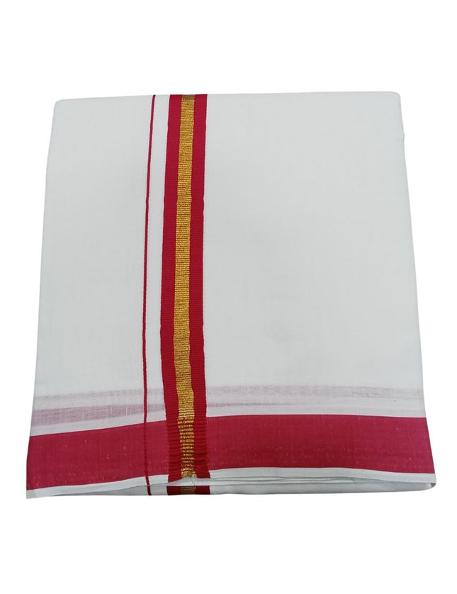 Men Cotton 1 Inch Thillana Jari Colour  Panchakacham Dhoti 9x5