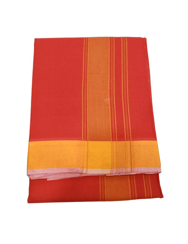 Men Cotton 2INCH Plain Border Colour Panchakacham Dhoti- 9x5
