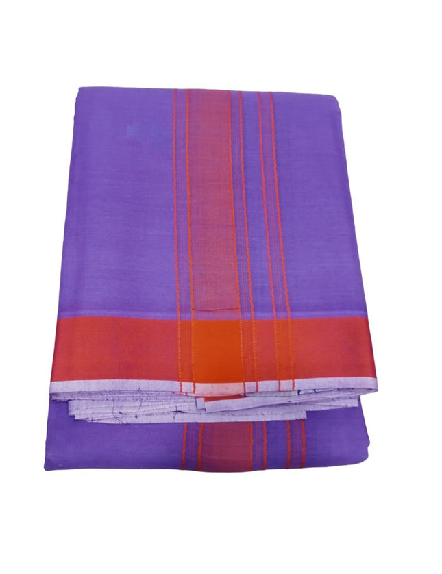 Men Cotton 2INCH Plain Border Colour Panchakacham Dhoti- 9x5