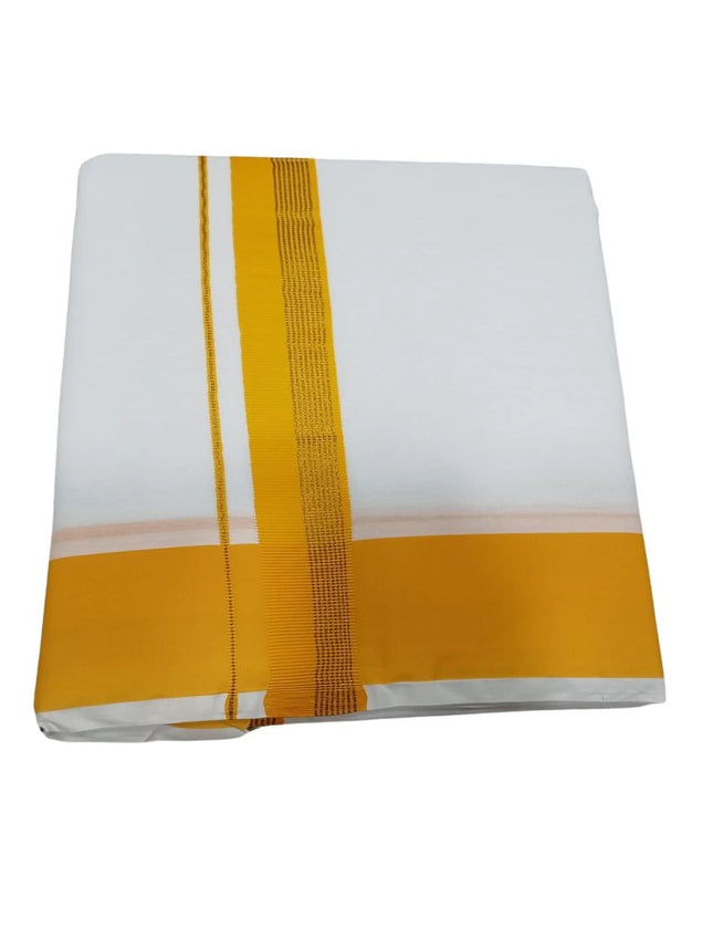 Men Cotton 2 Inch Thillana Jari Panchakacham Dhoti -  9x5