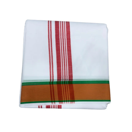 MEN PURE COTTON 1.5 INCH THILLANA DUAL COLOUR  PANCHAKACHAM DHOTI -9X5