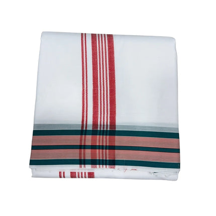 MEN PURE COTTON 1.5 INCH THILLANA DUAL COLOUR  PANCHAKACHAM DHOTI -9X5