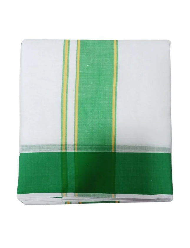 Men Cotton  2 Inch Thillana Bleached  Panchakacham Dhoti 9x5