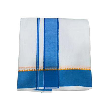 MEN COTTON 2 INCH THILLANA MOKKU PANCHAKACHAM DHOTI - 9X5