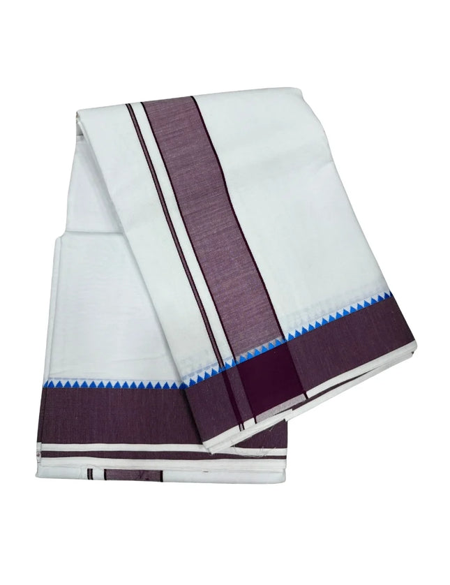 MEN COTTON 2 INCH THILLANA MOKKU PANCHAKACHAM DHOTI - 9X5