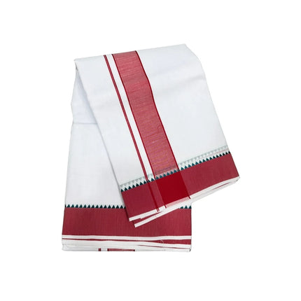 MEN COTTON 2 INCH THILLANA MOKKU PANCHAKACHAM DHOTI - 9X5