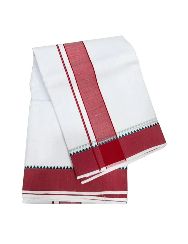 MEN COTTON 2 INCH THILLANA MOKKU PANCHAKACHAM DHOTI - 9X5