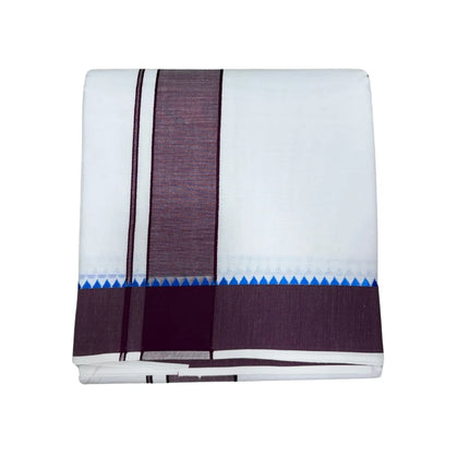 MEN COTTON 2 INCH THILLANA MOKKU PANCHAKACHAM DHOTI - 9X5