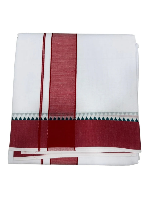 MEN COTTON 2 INCH THILLANA MOKKU PANCHAKACHAM DHOTI - 9X5