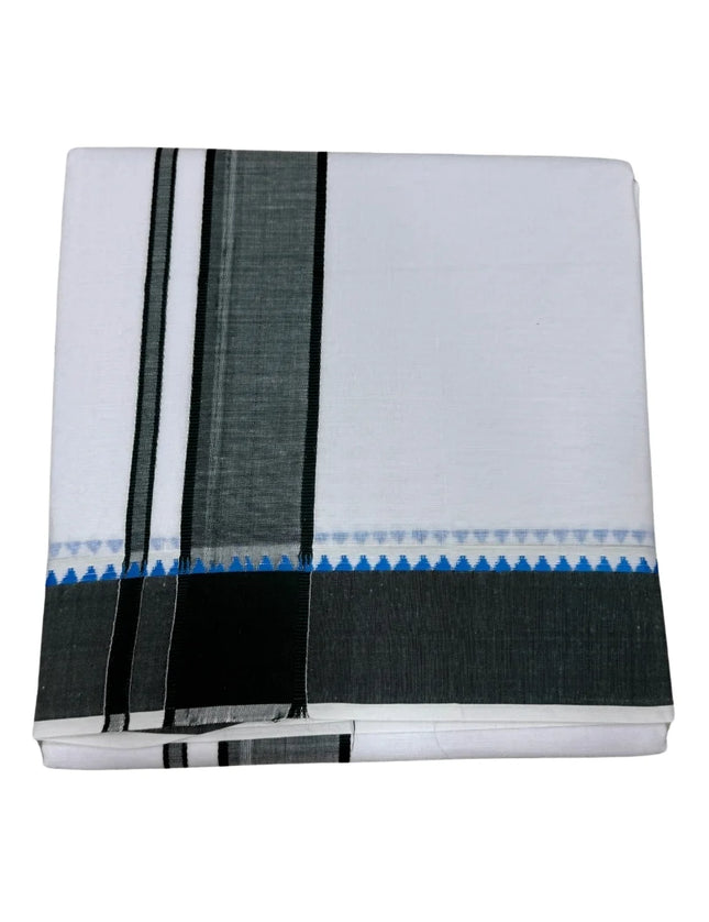 MEN COTTON 2 INCH THILLANA MOKKU PANCHAKACHAM DHOTI - 9X5