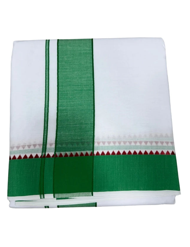 MEN COTTON 2 INCH THILLANA MOKKU PANCHAKACHAM DHOTI - 9X5