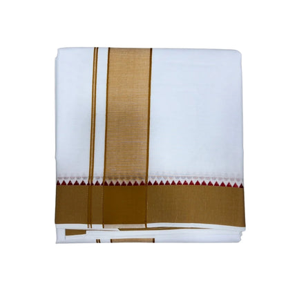 MEN COTTON 2 INCH THILLANA MOKKU PANCHAKACHAM DHOTI - 9X5