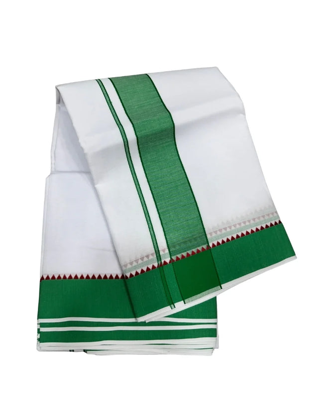 MEN COTTON 2 INCH THILLANA MOKKU PANCHAKACHAM DHOTI - 9X5