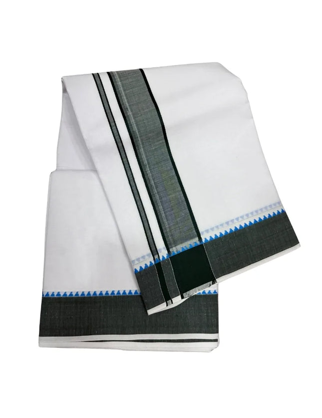 MEN COTTON 2 INCH THILLANA MOKKU PANCHAKACHAM DHOTI - 9X5