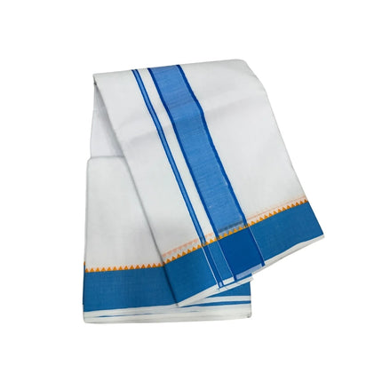 MEN COTTON 2 INCH THILLANA MOKKU PANCHAKACHAM DHOTI - 9X5