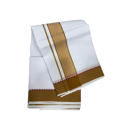 MEN COTTON 2 INCH THILLANA MOKKU PANCHAKACHAM DHOTI - 9X5