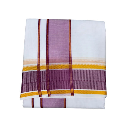 MEN COTTON 4 INCH GEMINI PATE PANCHAKACHAM DHOTI - 9X5